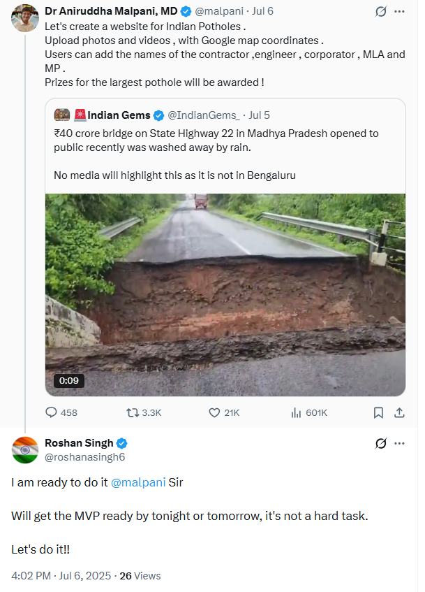 The tweet that started it all - Dr Malpani's idea and my reply